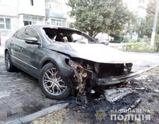 В Токмаке горел автомобиль