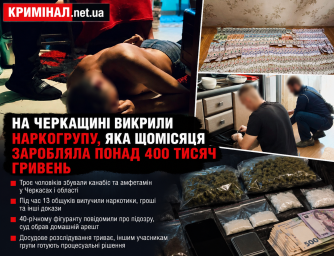 На Черкащині викрили наркогрупу, яка щомісяця заробляла понад 400 тисяч гривень