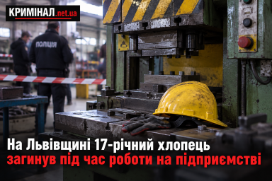 На Львівщині 17-річний хлопець загинув під час роботи на підприємстві
