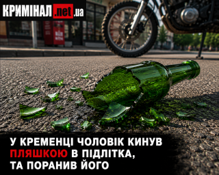 Не сподобався мотоцикл &mdash; кинув пляшкою: у Кременці чоловік травмував 16-річного хлопця
