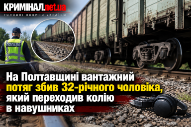 На Полтавщині вантажний потяг збив 32-річного чоловіка, який переходив колію в навушниках На Полтавщині вантажний потяг збив 32-річного чоловіка, який переходив колію в навушниках