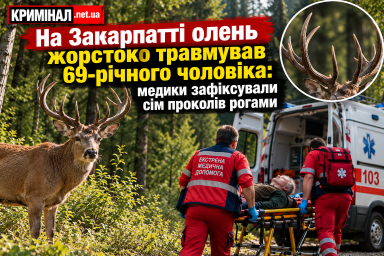 На Закарпатті олень жорстоко травмував 69-річного чоловіка: медики зафіксували сім проколів рогами