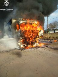 В Одесской области горел грузовой автомобиль