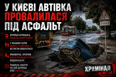 У Києві автівка з жінкою та дитиною провалилася під асфальт У Києві автівка з жінкою та дитиною провалилася під асфальт