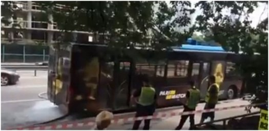 В Киеве на ходу загорелся троллейбус