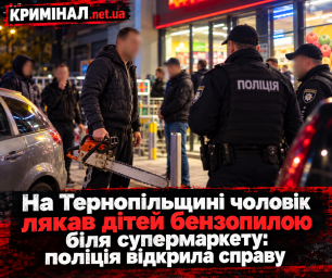 На Тернопільщині чоловік лякав дітей бензопилою біля супермаркету: поліція відкрила справу