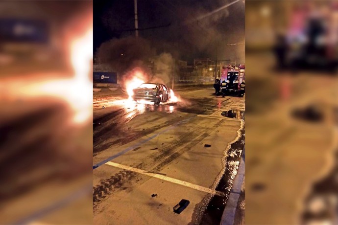В Днепре сгорел автомобиль