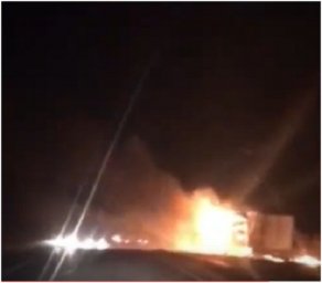 На трассе Киев-Одесса произошел автопожар. Появилось видео