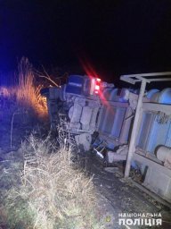 В Одесской области опрокинулся грузовой автомобиль