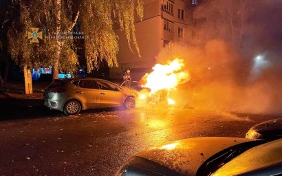 В Харькове горели три автомобиля