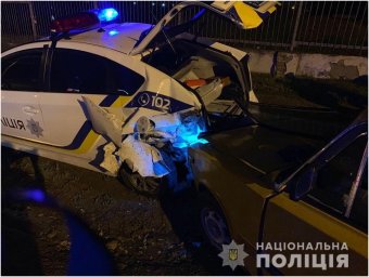 В Черноморске авто патрульной полиции попало в двоенной ДТП