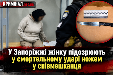 У Запоріжжі жінку підозрюють у смертельному ударі ножем у співмешканця У Запоріжжі жінку підозрюють у смертельному ударі ножем у співмешканця