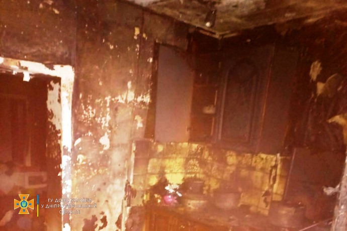 При пожаре в Верхнеднепровске пострадала пожилая чета