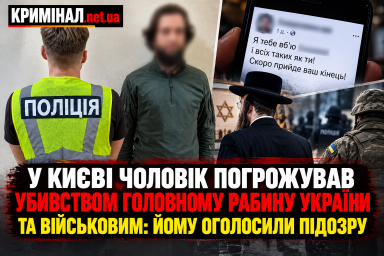 У Києві чоловік погрожував убивством головному рабину України та військовим: йому оголосили підозру