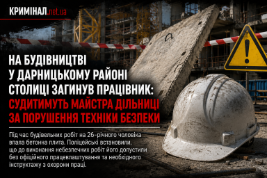 На будівництві в Києві загинув 26-річний працівник: майстра дільниці судитимуть за порушення правил безпеки На будівництві в Києві загинув 26-річний працівник: майстра дільниці судитимуть за порушення правил безпеки