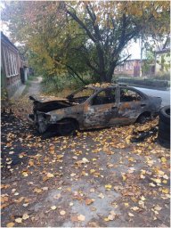 В Харькове сожгли автомобиль на улице Киевской