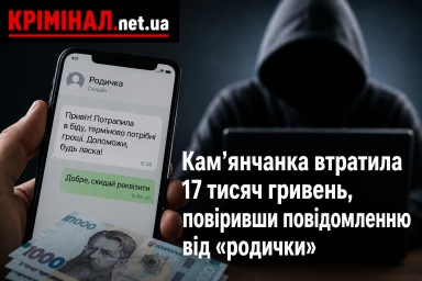 Кам&rsquo;янчанка втратила 17 тисяч гривень, повіривши повідомленню від &laquo;родички&raquo;