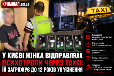 У Києві жінка відправляла психотропи через таксі: їй загрожує до 12 років ув&rsquo;язнення