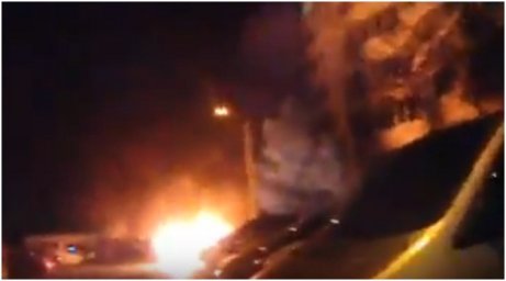 Появилось видео горящего автомобиля в Одессе