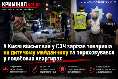 У Києві військовий у СЗЧ зарізав товариша на дитячому майданчику та переховувався у подобових квартирах У Києві військовий у СЗЧ зарізав товариша на дитячому майданчику та переховувався у подобових квартирах