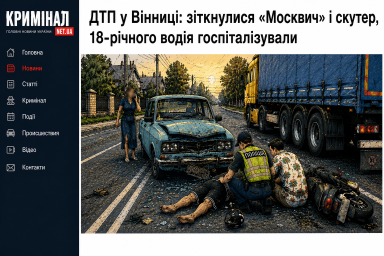 ДТП на Київській у Вінниці: 18-річного водія скутера госпіталізували ДТП на Київській у Вінниці: 18-річного водія скутера госпіталізували