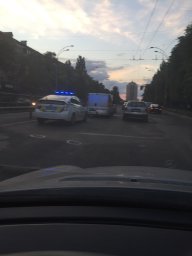 ДТП с автомобилем полиции на Чоколовском бульваре в Киеве