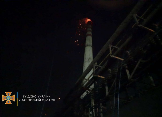 В Запорожье произошел пожар на территории завода