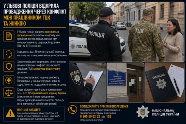 У Львові поліція відкрила провадження через конфлікт між працівником ТЦК та жінкою