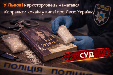 У Львові наркоторговець намагався відправити кокаїн у книзі про Лесю Українку