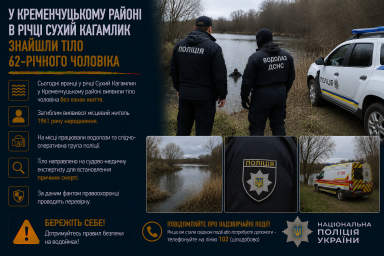 У Кременчуцькому районі в річці Сухий Кагамлик знайшли тіло 62-річного чоловіка