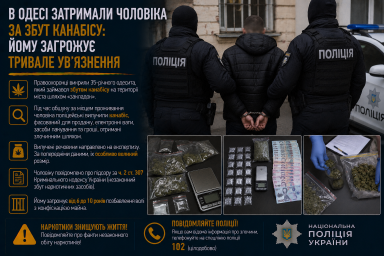В Одесі затримали чоловіка за збут канабісу: йому загрожує тривале ув&rsquo;язнення