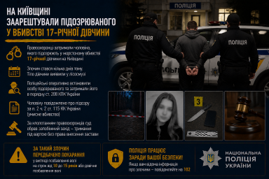 На Київщині заарештували підозрюваного у вбивстві 17-річної дівчини