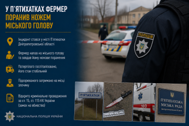 У П&rsquo;ятихатках фермер поранив ножем міського голову