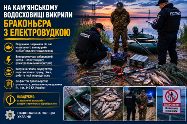 На Кам&rsquo;янському водосховищі викрили браконьєра з електровудкою