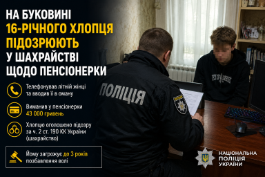 На Буковині 16-річного хлопця підозрюють у шахрайстві щодо пенсіонерки