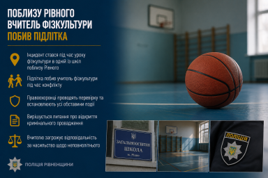 Поблизу Рівного вчитель фізкультури побив 16-річного учня