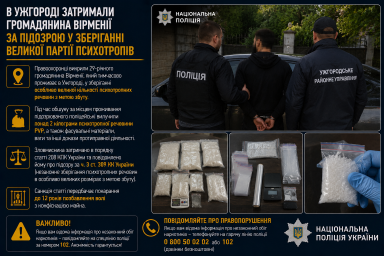 В Ужгороді затримали громадянина Вірменії за підозрою у зберіганні великої партії психотропів В Ужгороді затримали громадянина Вірменії за підозрою у зберіганні великої партії психотропів