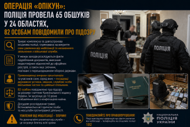 Операція &laquo;Опікун&raquo;: поліція провела 65 обшуків у 24 областях, 82 особам повідомили про підозру