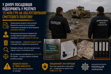 У Дніпрі посадовців підозрюють у розтраті 15 млн грн на обслуговуванні сміттєвого полігону