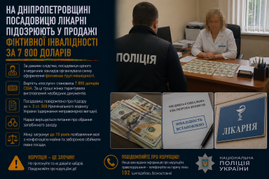 На Дніпропетровщині посадовицю лікарні підозрюють у продажі фіктивної інвалідності за 7 800 доларів На Дніпропетровщині посадовицю лікарні підозрюють у продажі фіктивної інвалідності за 7 800 доларів