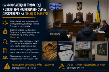 На Миколаївщині триває суд у справі про розкрадання зерна Держрезерву на понад 12 млн грн На Миколаївщині триває суд у справі про розкрадання зерна Держрезерву на понад 12 млн грн