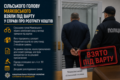 Сільського голову Маяківського взяли під варту у справі про розтрату коштів