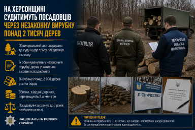 На Херсонщині судитимуть посадовців через незаконну вирубку понад 2 тисяч дерев