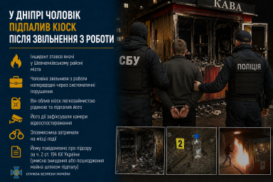 У Дніпрі чоловік підпалив кіоск після звільнення з роботи