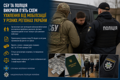 СБУ та поліція викрили п’ять схем ухилення від мобілізації у різних регіонах України СБУ та поліція викрили п’ять схем ухилення від мобілізації у різних регіонах України