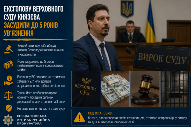 Ексголову Верховного Суду Князєва засудили до 5 років ув&rsquo;язнення