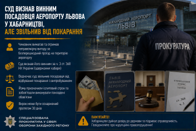 Суд визнав винним посадовця аеропорту Львова у хабарництві, але звільнив від покарання