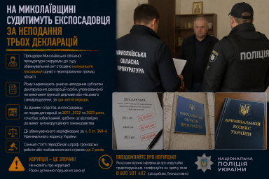 На Миколаївщині судитимуть експосадовця за неподання трьох декларацій На Миколаївщині судитимуть експосадовця за неподання трьох декларацій