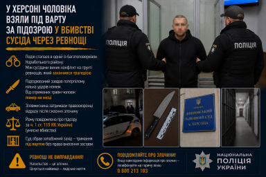 У Херсоні чоловіка взяли під варту за підозрою у вбивстві сусіда через ревнощі